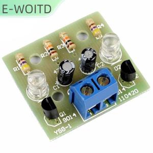 【E-WOITD】 ชุดอุปกรณ์อิเล็กทรอนิกส์ DIY 5มม. วงจรไฟ LED กระพริบง่ายฟลิปฟลอปชุดเชื่อมชิ้นส่วนสำหรับฝึกหัด DC 3-9V