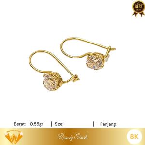 Anting Emas Kadar 8K Model Desy Mata Putih Family Gold