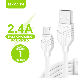 BAVIN CB161 2.4A Fast Charging Cable Wire w/ 1 Meter Data Cable for Type-C / iPh / Micro