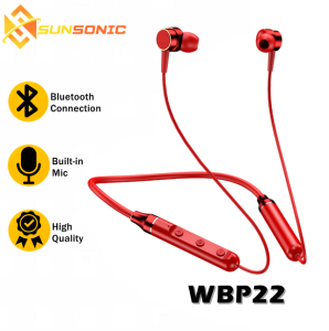 WBP22 Neck Hanging Bluetooth V5.0 Wireless Sports HiFi Sound Quality Headset Sweat Proof Design