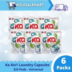 KA 4in1 Laundry Capsules 54 Pods x 6 Packs Universal (324 Pods)