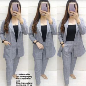 SET BLAZER CELANA KOTAK ZRA