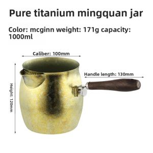 xpkQ Pure Titanium Tea Pot with Built-in Filtering Tea Compartment Tangerine Peel Traditional Chinese Medicine and Stove 3T7R1