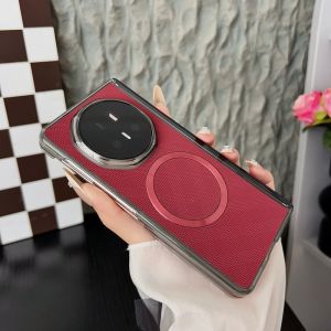 For Huawei Honor Magic V5 Case luxury PU double hinge wireless charging Protective Back Cover Case For Magic V5 Shell