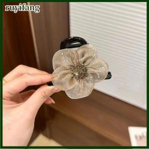 ruyifang กิ๊บติดผมรูปดอกไม้พลอยเทียมหรูหราแฟชั่นผมหางม้าสำหรับผู้หญิงเด็กผู้หญิงของขวัญเครื่องประดับผมแฟชั่นหวานๆ