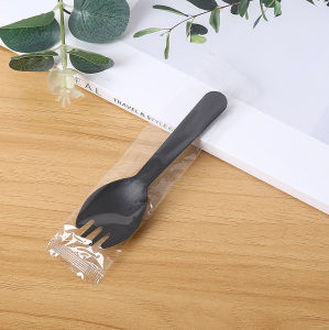 100Pcs Disposable Fork Spoon / Dessert Spoon Individually Packed Fruit Fork Birthday Cake Spoon With Individual Packaging