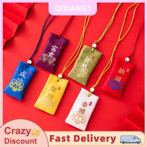 QIXIANG1 May mắn tinh thần muối túi tinh thần với gói Phật Giáo tinh thần muối túi Vòng cổ amulet phước lành gói Mặt dây chuyền