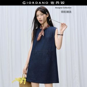 Giordano Women Women Pure Cotton Dress Free Shipping 18466720