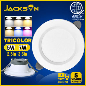 【10PCS】Pin lights led for ceiling Tricolor Downlight Ceiling Light 5W/7W/9W/12W Recessed 3 Color Panel Lights 220V for Living room/Bedroom/Bathroom/Office