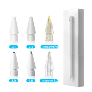 【Free Storage Box】2Pcs New Tip for Apple Pencil Tip Nib for Apple Pencil 1st 2nd Generation 1 2th Gen Pencil Replacement Tip 2B 3.0 4.0 5.0 7.0 Transparent Nib