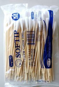 (จำนวน 1 แพ็ค บรรจุแพ็คละ 100 ก้าน ) Cotton Stick ไม้พันสำลี Size M ยาว 15 cm.