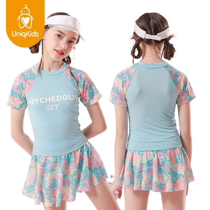 Uniqkids%20Kids%20Girl%20Swimwear%20Summer%20Fashion%20Two%20piece%20set%20Sports%20Tennis%20Outfit%20Swimsuit%20Clothes%20-%20Image%203