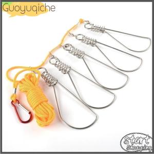 【Guoyuqiche】 3.5 Meters Fishing Rope Stainless Steel River Fish Lock Buckle Outdoor Fishing Tackle Lanyard Carp Fishing Accessories