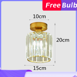 【Free Bulb】Nordic Transparent Crystal Ceiling Light Chandelier Modern Hanging Lgiht Pendant Light For Dining Table JANLAS