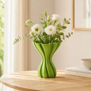 EUYRT Nordic Style Dress Hem Vase 3D Printing Creative Ornament Home Decor Modern Art Minimalist Vase Table