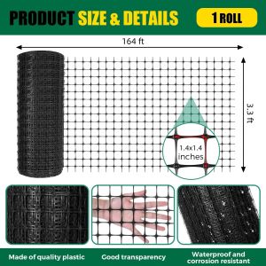 Plastic Fench Farm Net [JAPAN-QUALITY ] 50MBlack Heavy Duty Garden Poultry BreedingBalcony Pro