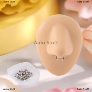 [COD] Auto Stuff ชุดเครื่องประดับเจาะรูจมูกสีทองสีเงิน12ชิ้น เซ็ตชุดเครื่องประดับเจาะหูสีรุ้งสีดำขนาด8มม.