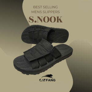 S.Nook (Black) Slip On Outdoor Slides for Men and Women (Slippers Hard Sole) - catfangfootwear