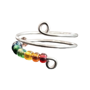 แหวนหาคู่กันน้ำแบบปรับได้แหวนนิ้วมือทรงเปิดลูกปัดหมุนได้เหมาะสำหรับงานปาร์ตี้และสวมใส่ทุกวัน