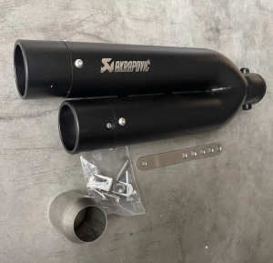 【COD】Motorcycle Universal Stainless Steel Double Exhaust Muffler Pipe Modification Parts Black 51mm