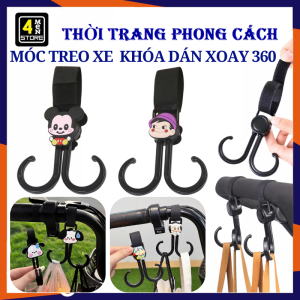 Móc Treo Xe Đẩy Khóa Dán Xoay 360 Độ - Móc Treo Đồ Đa Năng Gắn Xe Đẩy Xe Đạp Chống Rơi Tiện Dụng - Móc Đôi Treo Xe Điện Oto Khóa Dán Chắc Chắn Nhỏ Gọn / Móc Gắn Xe Ô Tô