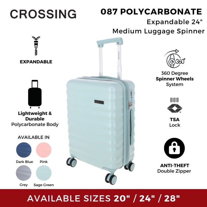 Crossing Tripp Polycarbonate Expandable 24" Medium Luggage Spinner