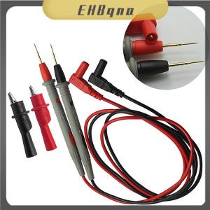 EHBqna หัววัดปลายแผ่นทองลวดซิลิโคน2ชิ้น เซ็ตเข็มทดสอบตะกั่วมัลติมิเตอร์แบบดิจิตอลอเนกประสงค์สายปากกาสายเคเบิ้ล