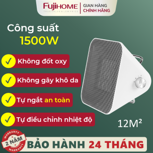 Quạt sưởi gốm Nhập Khẩu FH1100 FUJIHOME không khô da máy sưởi ấm điện mini cầm tay không đốt oxy cho bé