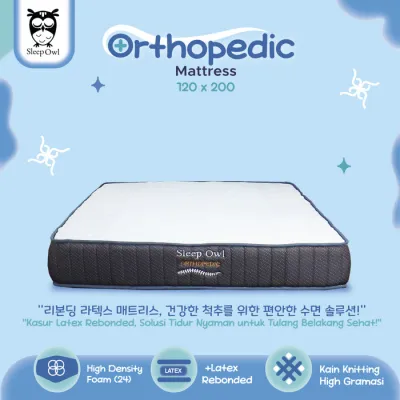 SLEEP OWL ORTHOPEDIC ®️ Kasur Busa Rebonded Latex 120 x 200 Full Set - Matras Only 120
