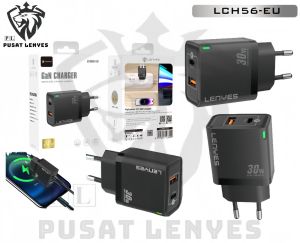 LCH56 - Batok LENYES LCH-56 Adaptor GaN Fast Charging PD 30W Kepala Casan Dual Port Charger