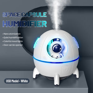 Small Mini Cute Space Man Humidifier 220ml Air Humidifier for Home Office Desktop Mute Pregnant Woman Baby Bedroom Dormitory 7 Colors LED Lights Flash Large Spray USB Air-Conditioned Room Moisturizing