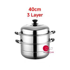 ❤️[Ready Stock] ❤️SUS 304 Stainless Steel 3 Layer /3 tiers Stainless Steel Steamer /Steam Pot /Cooking Pot 蒸锅 蒸笼