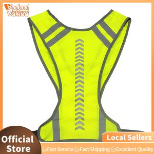 【Vakind】 5Pcs High Visibility Vest with Pocket Reflective Running Vest for Women Men Kids