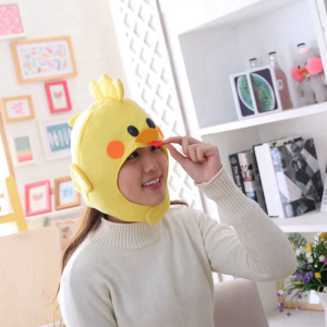 Novelty Funny Cartoon Chicken Animal Plush Hat Stuffed Toy Full Headgear Cap Cosplay Costume Festival Party Photo Props