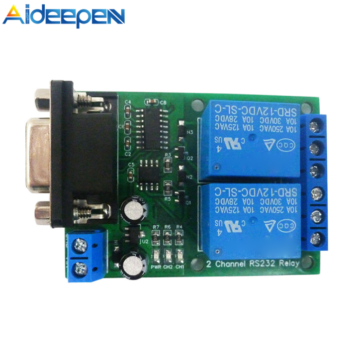 Aideepen Bảng Rơ Le RS232 2 Kênh Mô-đun Công Tắc Cổng Nối Tiếp DC 12V ...
