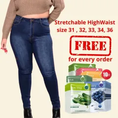 Branded High Waist Plus Size Ladies Pants (Size 30 - 36) for women on sale  with free facemask ** color may vary or differ due to monitor settings**  product color may slightly