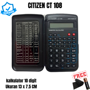 Kalkulator CT 108 109 Scientific Ilmiah Sin Cos Ukuran Sedang 13cm X 75cm Dual Power