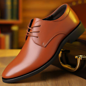 Spring and summer youth British casual business dress shoes for men wedding shoes versatile single shoes work shoes waterproof and lightweight.