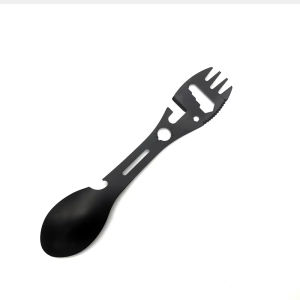 Multifunctional Fork Spoon 5 in 1 Spoon Bottle Opener Can Opener Outdoor Camping Portable Tableware Fork Spoon