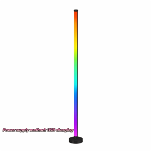 J9YXDU APP Control Smart LED Floor Lamp Music Sync Remote Control Corner Lighting Modern Mood Slim Vertical Structure RGB Floor Lamp Living Room