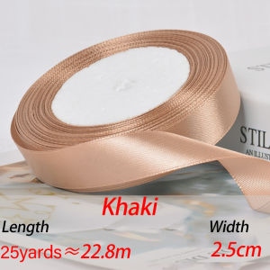 (2.5cm/25 Yards/Roll)Gift Ribbon Color Ribbon Diy Gift Packaging Flower Packing Silk Clothing Ribbon Roll