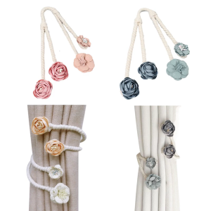 Elegant Flower Curtain Tiebacks Clips 2Pieces Blossom Twist Window Drapery Holders Holdbacks for Living Room Decoration