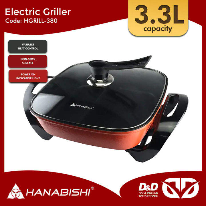 D&D | Hanabishi HGRILL-380 Electric Griller Non-Stick Surface with ...