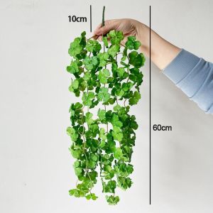 SWEET TIM Soft Artificial Copper Coin Grass Plants Realistic Handmade Fake Ivy Leaf Leaves Wall Decor Wall Hanging Mini Bouquet Home Decoration