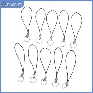 【E-WOITD】 10pcs เข็มกลัดเชือกพวงกุญแจตะขอโทรศัพท์มือถือสายคล้องพวงกุญแจกระเป๋าอุปกรณ์เสริม