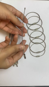 60Pcs Metal Keychains Label Rope Stainless Steels Wire Cable Keychains Rings Screw Lock Keyring For Outdoor Camping