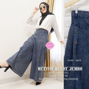Kulot Jumbo Jeans Terbaru Celana Kulot Jeans Kancing Palazzo Jeans Button Kulot Lepis Rit Shop