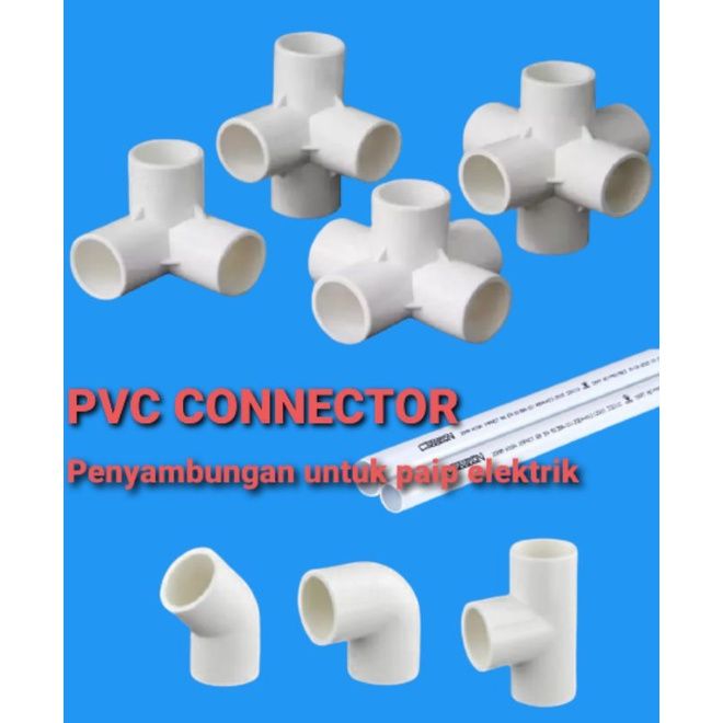 4-Pack PVC Multi-Way Elbow Connectors - 1/2, 3/4, 1, 1.2, 1.5 Inch - 3/4/5/6-Way White Fittings