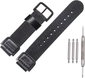 18mm Nylon strap Replacement for Casio Mens AE1200WH AE-1000 SGW-300H/400 W-735 PRG270 Leather Watch band