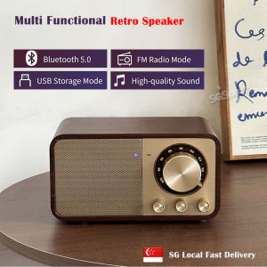 Classic Nostalgic Speaker With FM Radio USB TF AUX Bluetooth Speaker Vintage Wireless Music Player